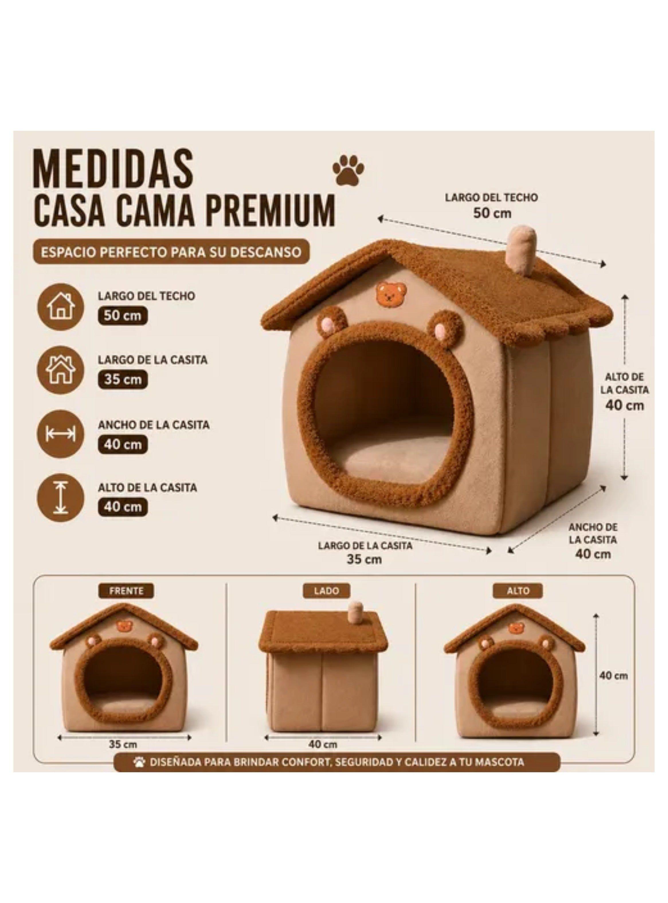 Casita Para Perros Y Gatos Pequeños Con Cama Plegable-2