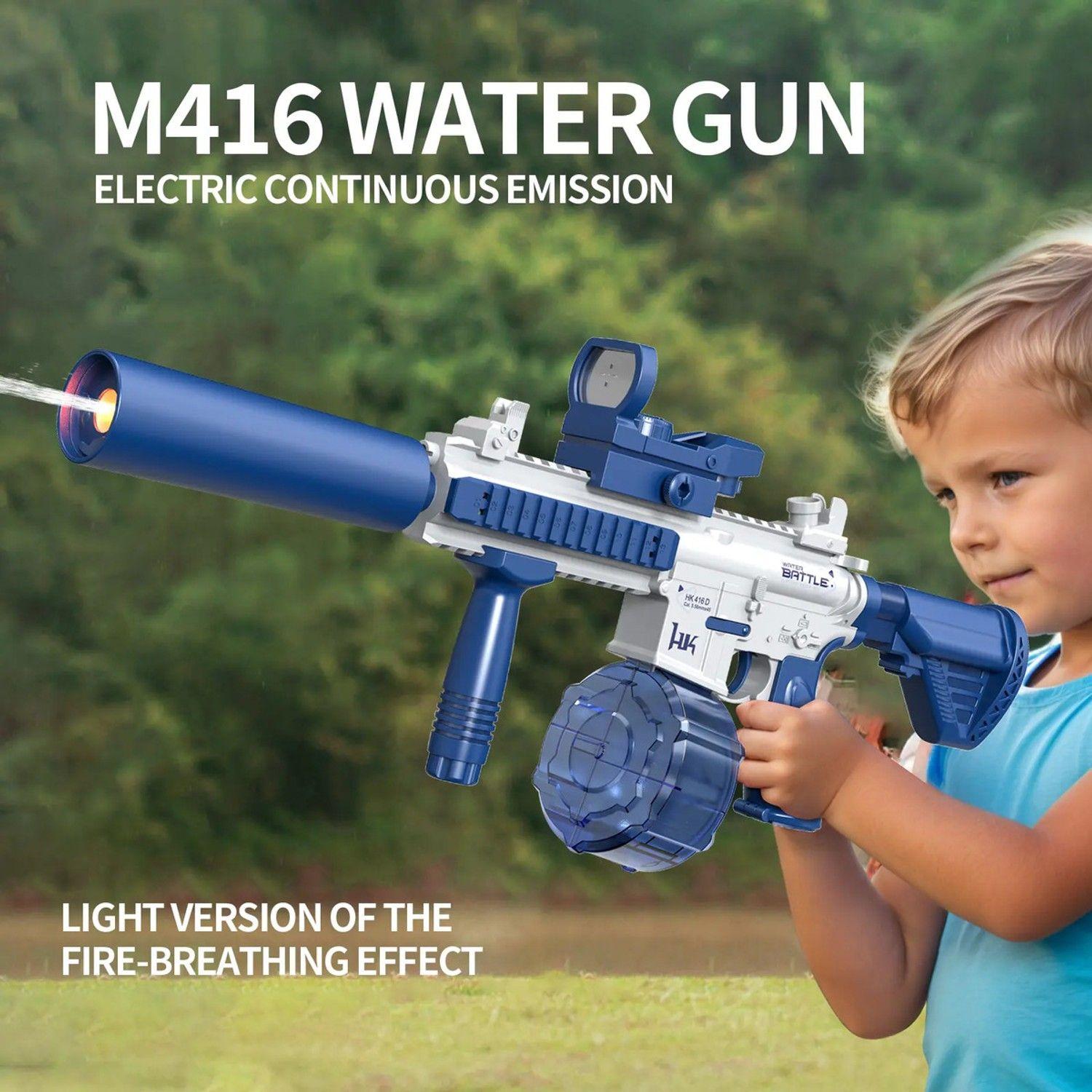 Pistola De Agua Eléctrica Automática M416 Recargable Usb-2
