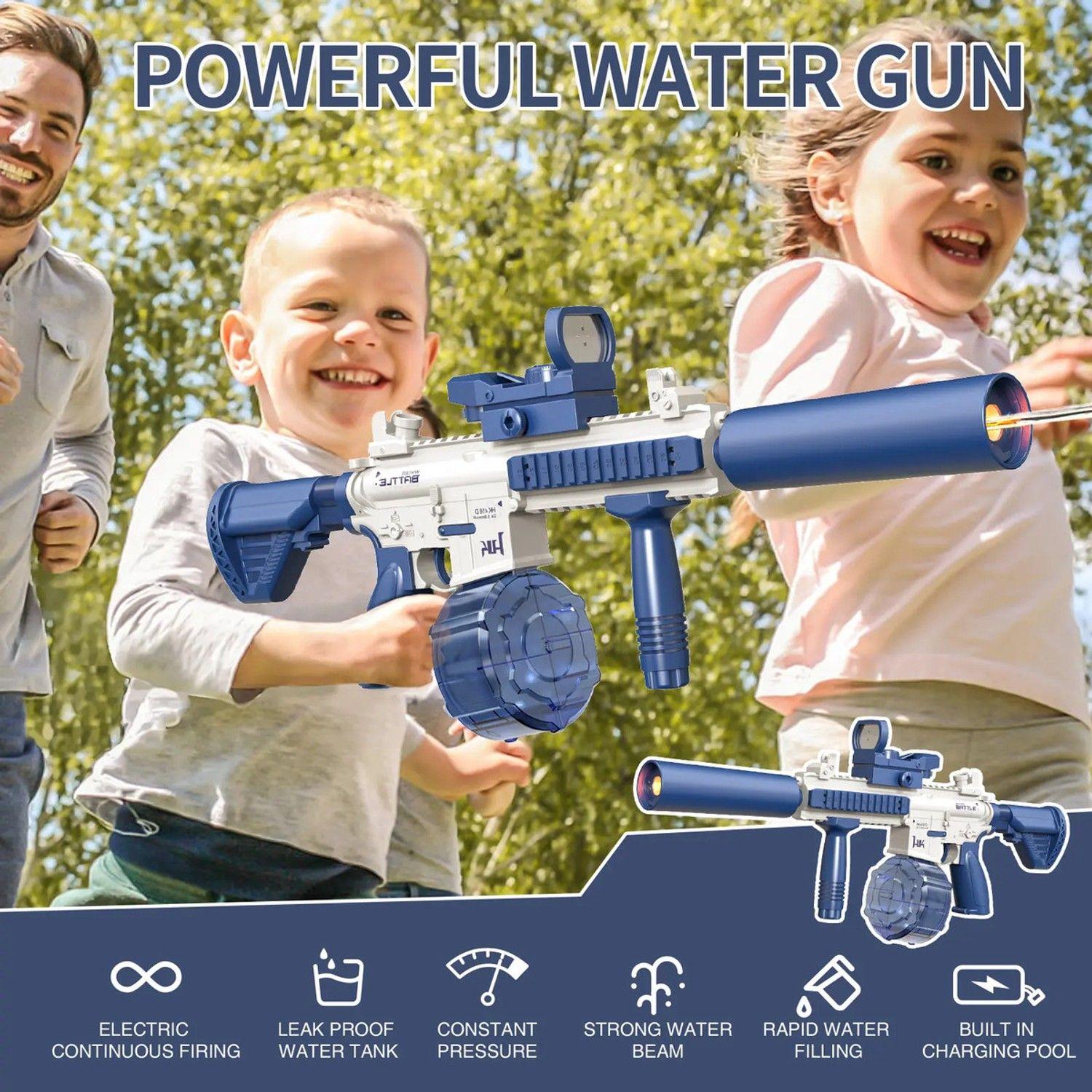 Pistola De Agua Eléctrica Automática M416 Recargable Usb-5