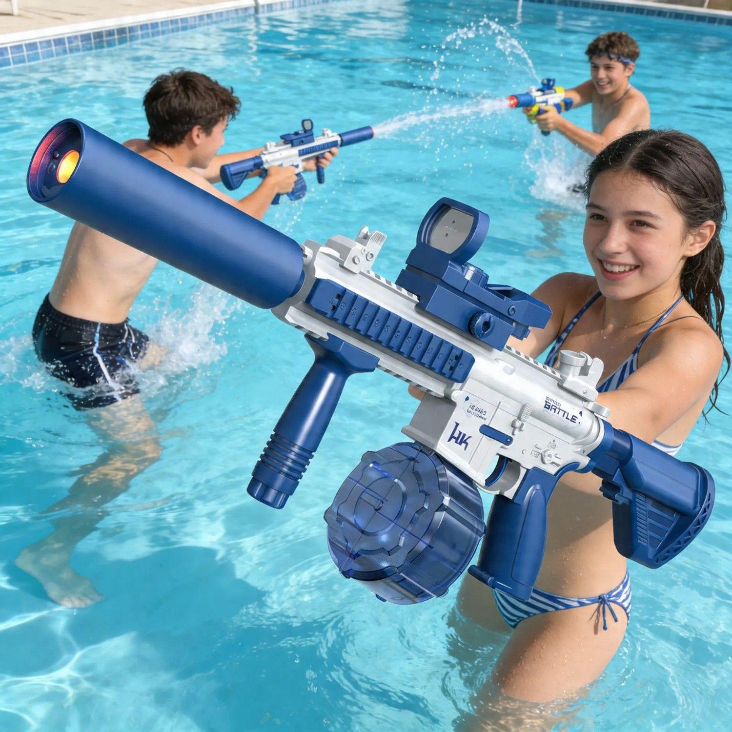 Pistola De Agua Eléctrica Automática M416 Recargable Usb-7