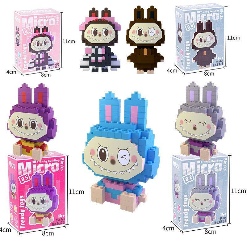 Figura Labubu Bloques Para Armar Labubu Celeste-2
