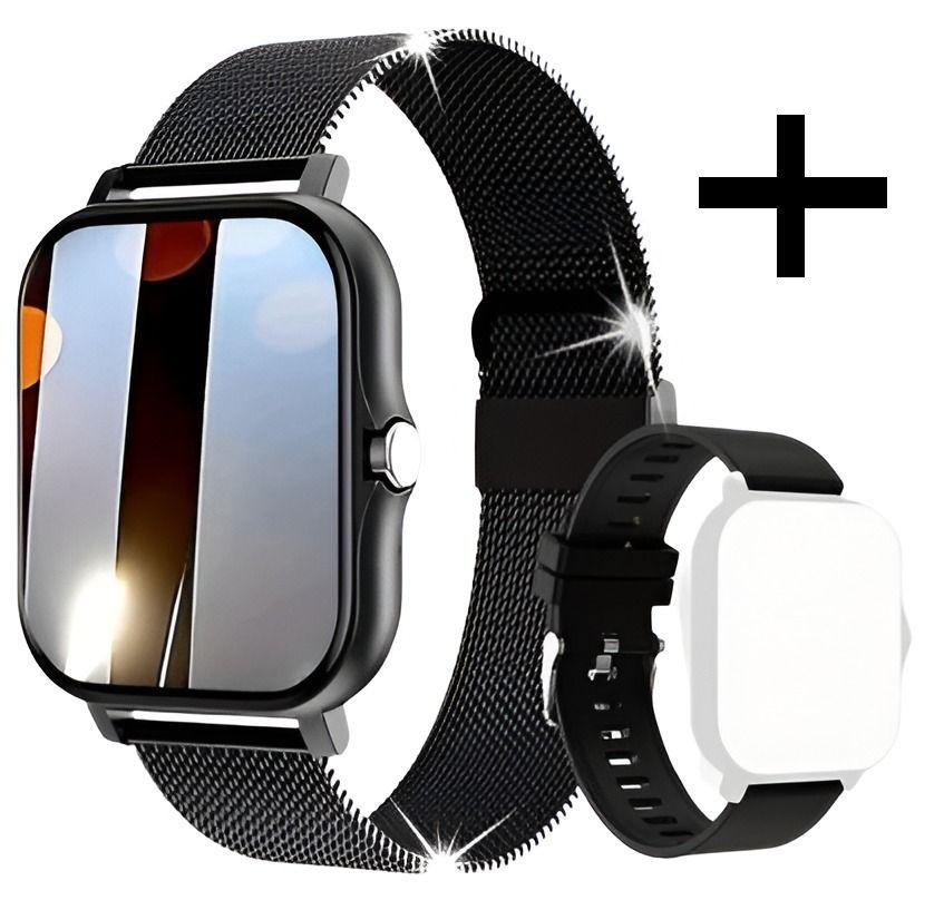 Smartwatch Hombre 15 Funciones 2 Correas Black-0