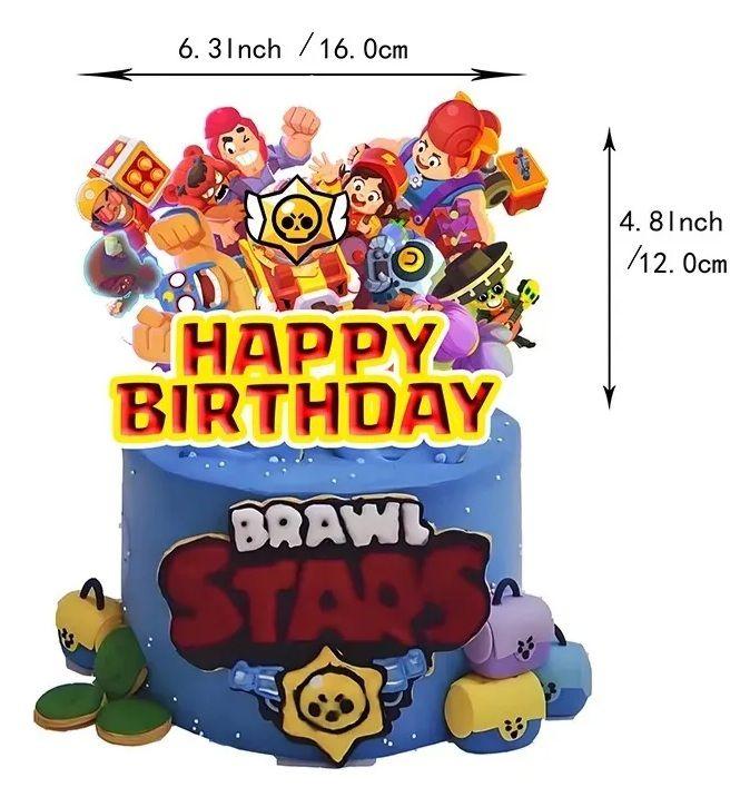 Cotillón Brawl Stars Cumpleaños Con Tela Grande De Fondo-4