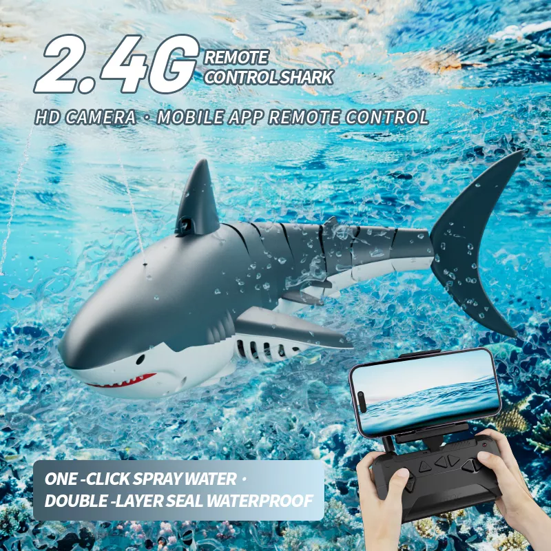 Tiburón A Control Remoto Con Cámara Wifi Juguete Novedad-2