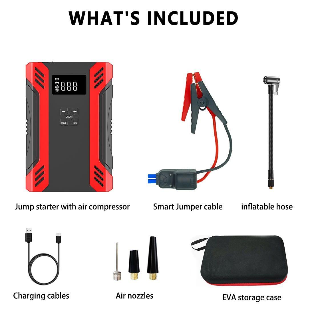 Partidor De Auto Power Bank Con Compresor De Aire-5