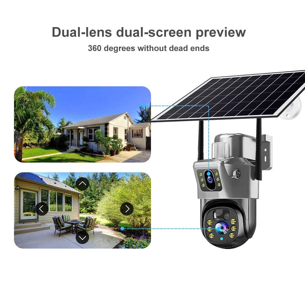 Cámara De Seguridad Solar Wifi Doble Lente 4mp En Español-2