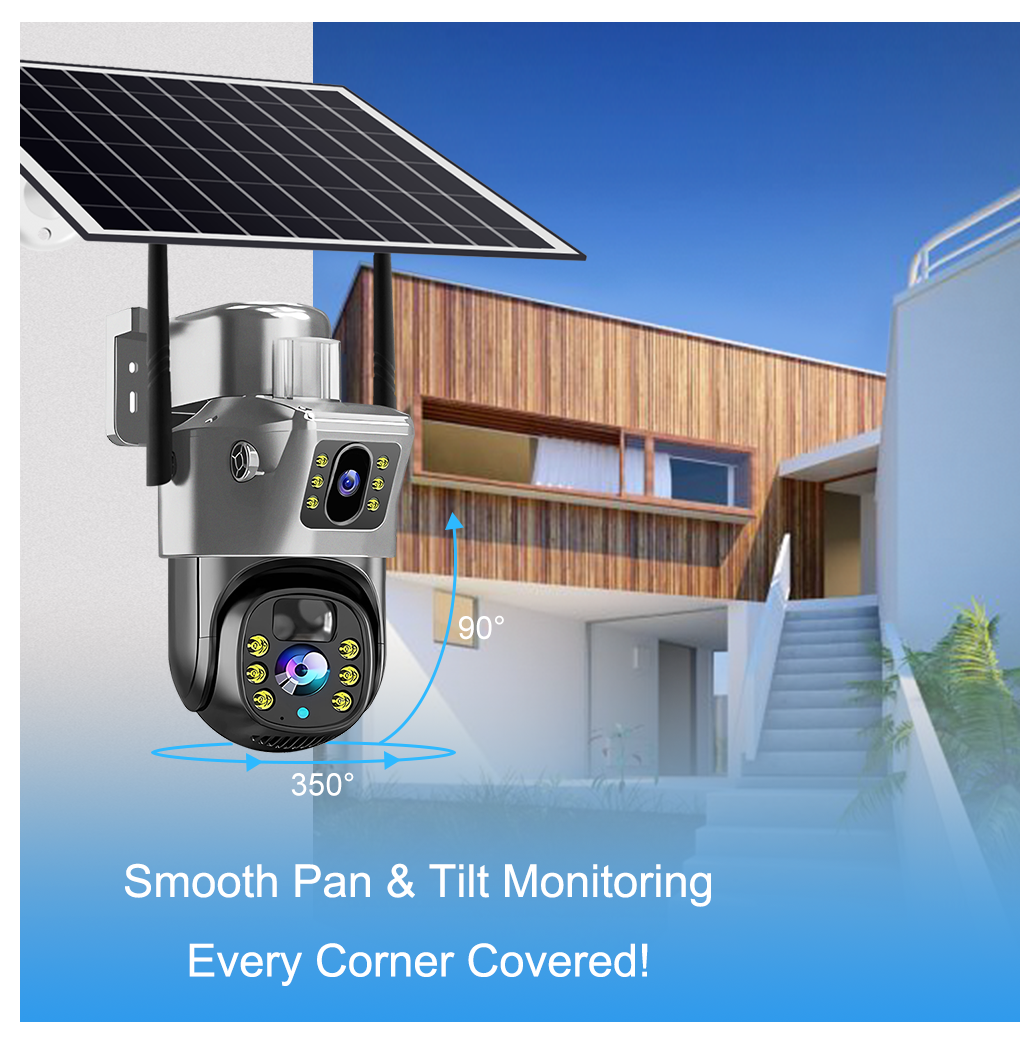 Cámara De Seguridad Solar Wifi Doble Lente 4mp En Español-7