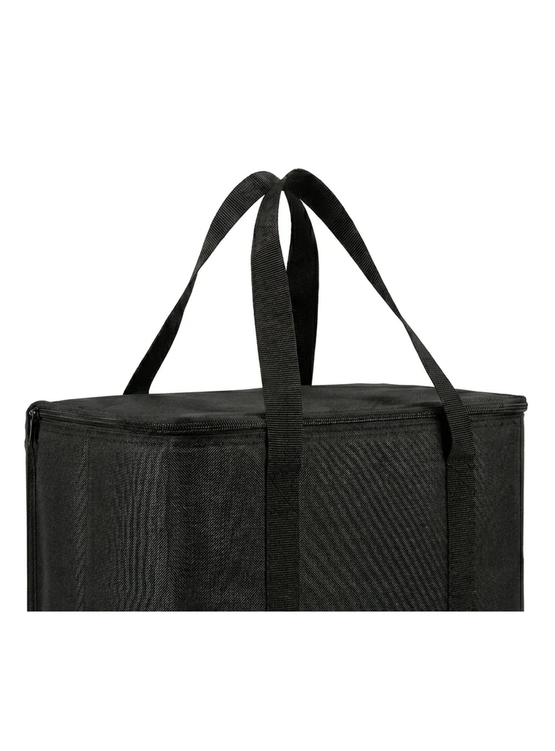 Lonchera Grande Multiuso Negra Con Interior Impermeable-1
