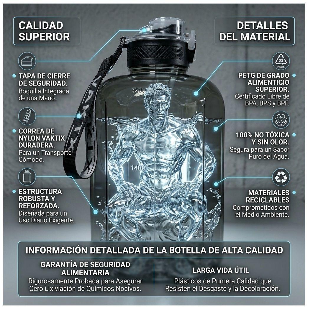 Botella De Agua Deportiva Gym Fitness Calidad Superior-5