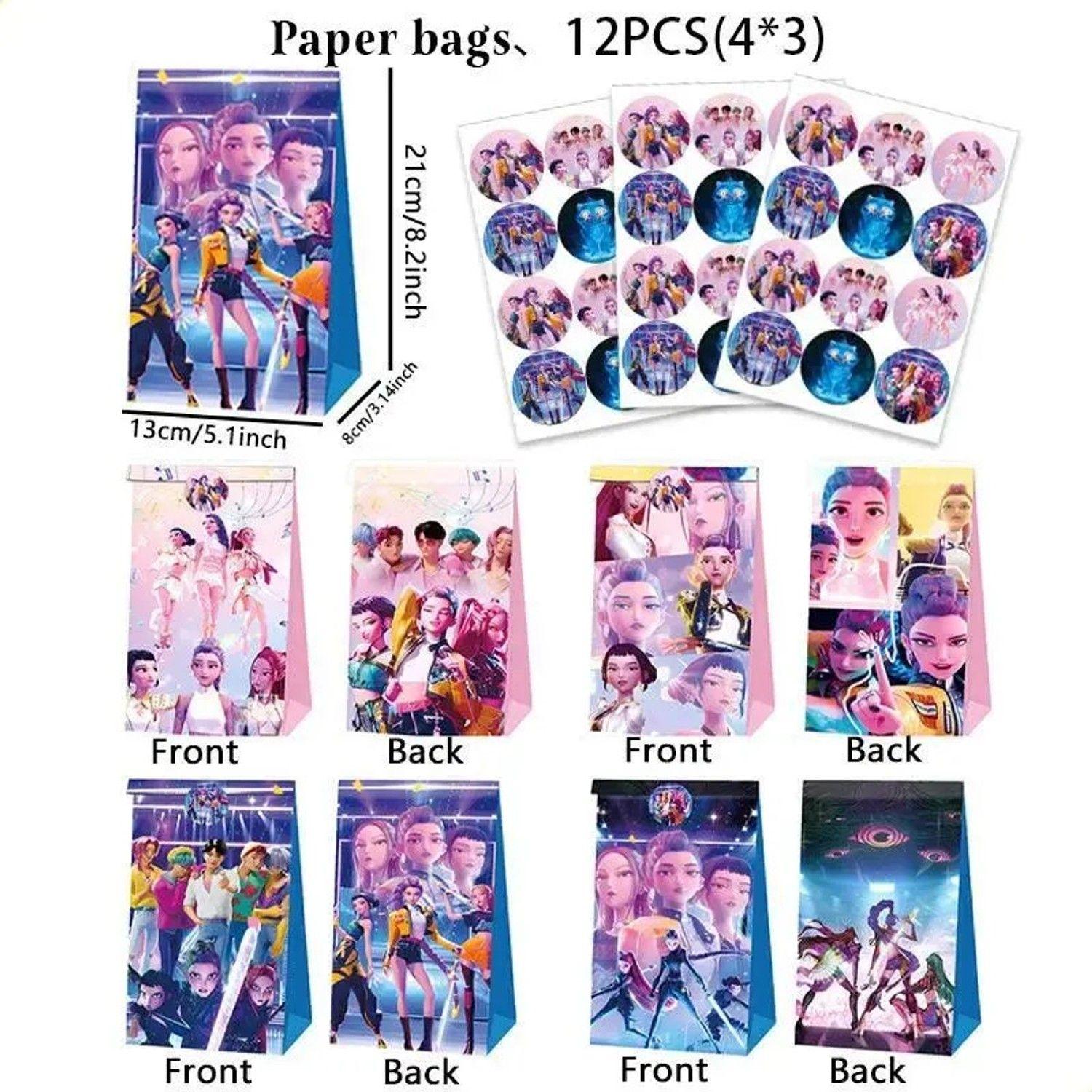 Set De 12 Cajitas De Cumpleaños Demon Hunter Kpop Huntrix-1