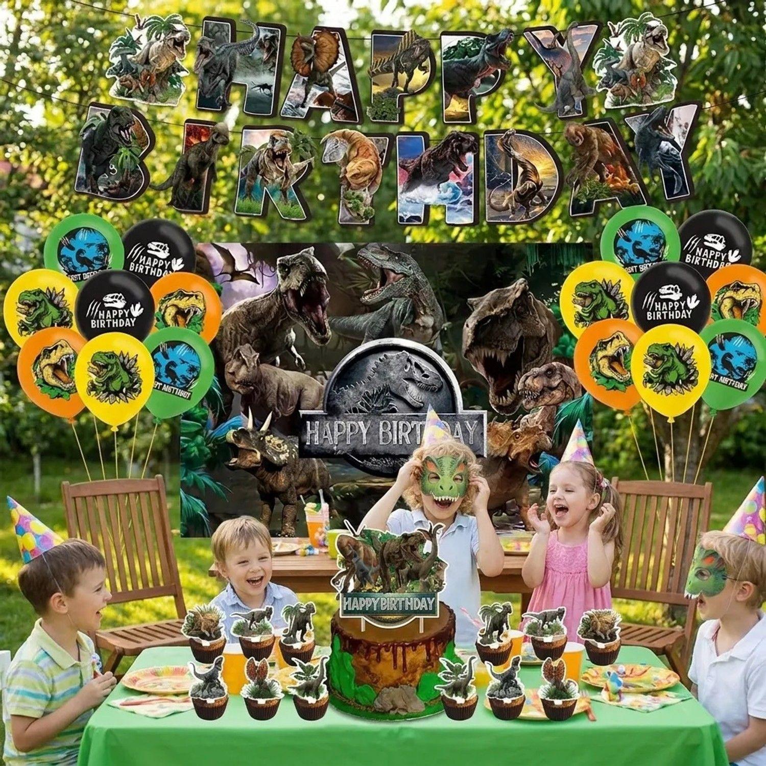 Cotillón Jurassic World Kit Cumpleaños Dinosaurios + Tela-6