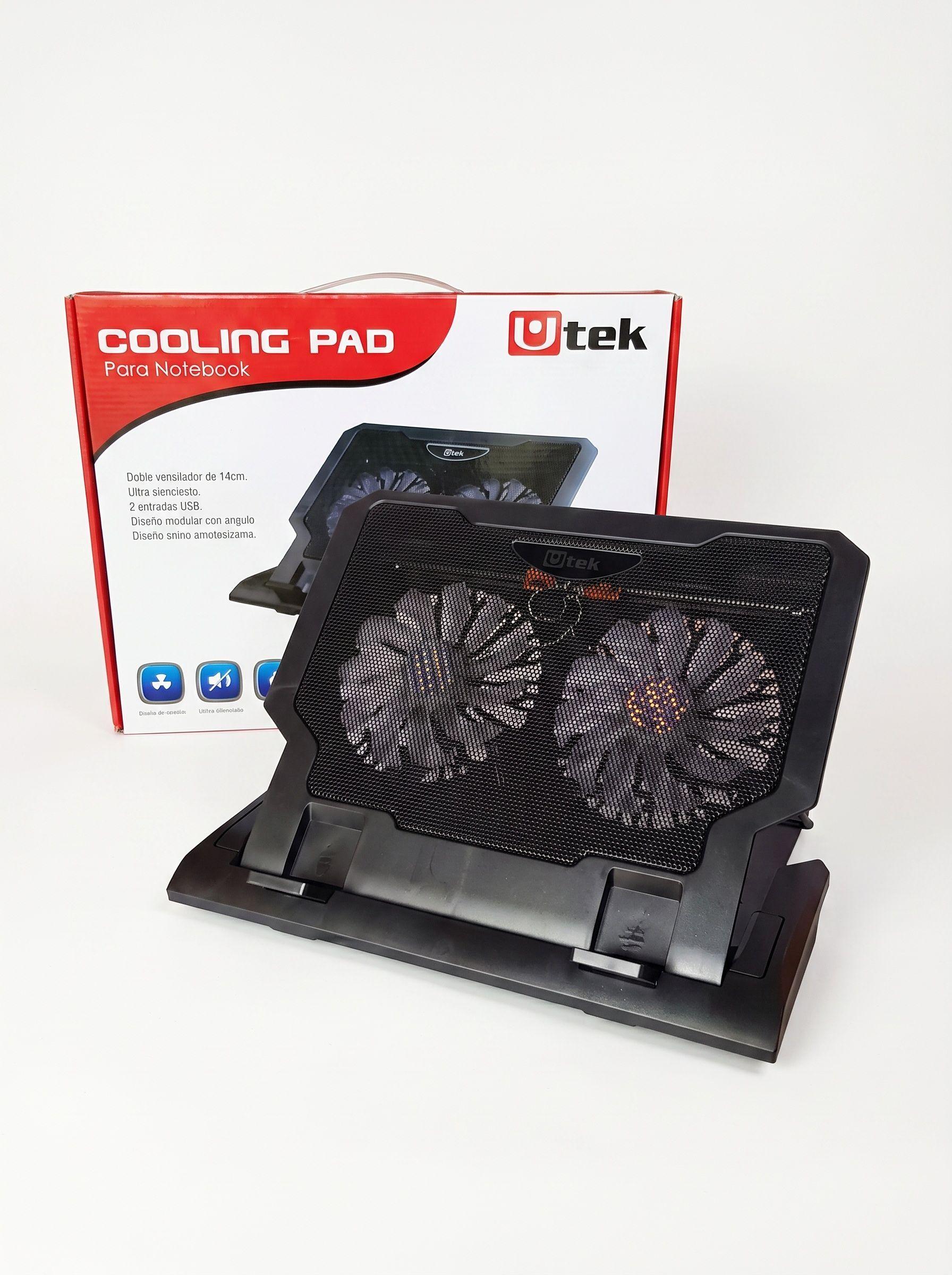 Cooler para notebook 12 17 doble ventilador de 14cm ajustable-2
