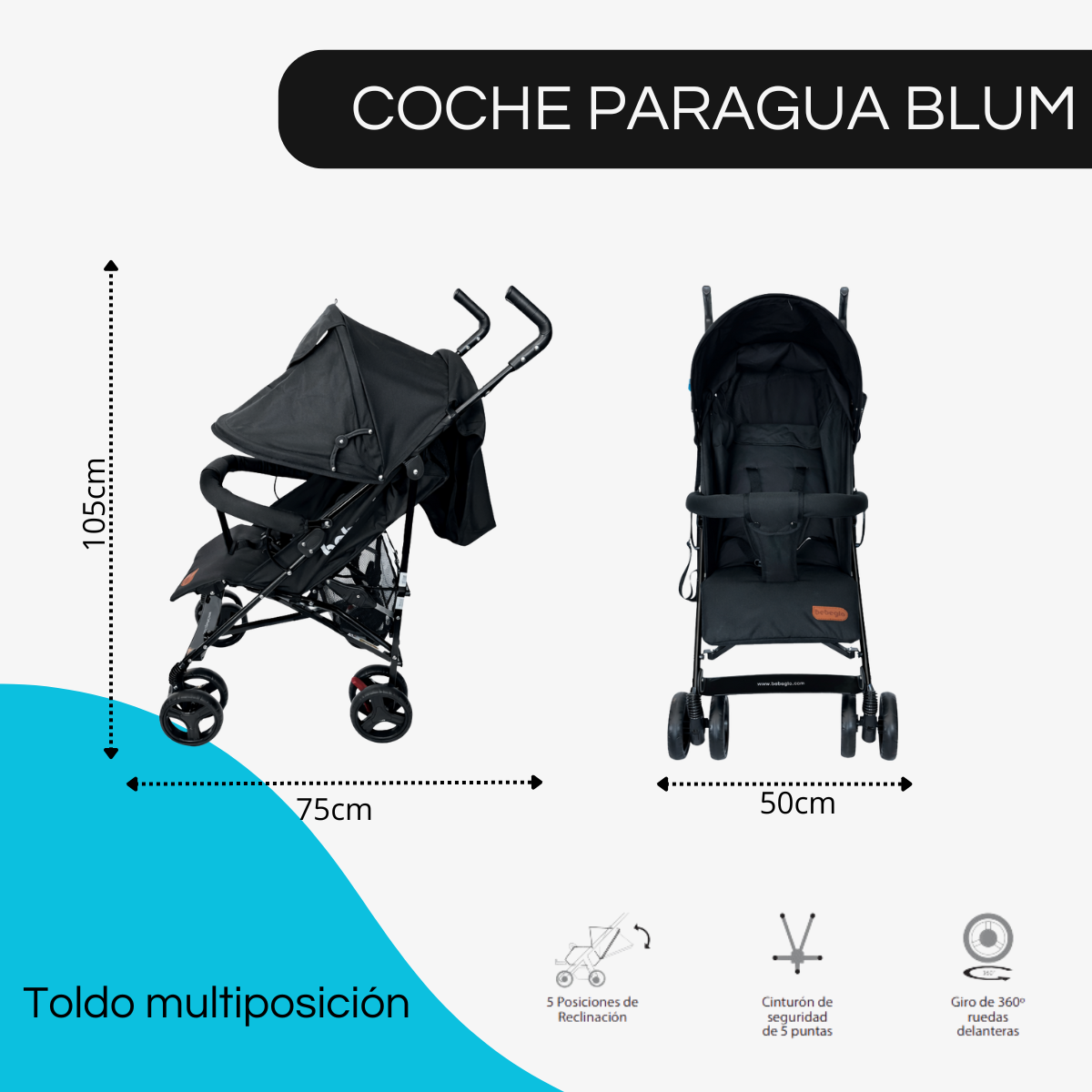Coche Paragua Paseo Compacto Blum Bebeglo RS 1395L-2