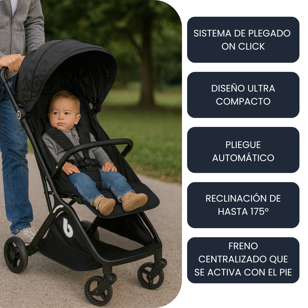 Coche de Paseo Beb Compacto Cierre Automatico Compact Stroller RS 1337 1-2