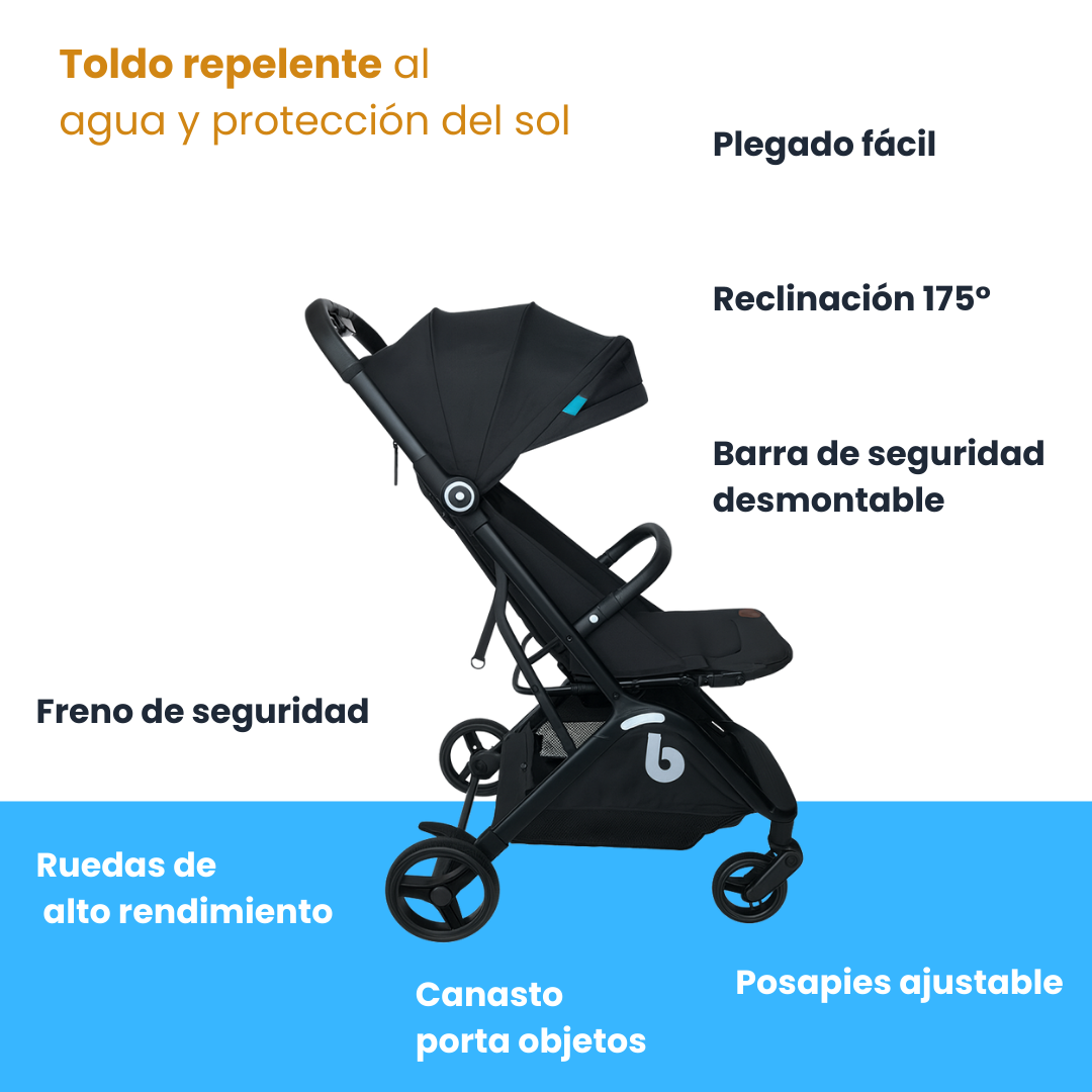 Coche de Paseo Beb Compacto Cierre Automatico Compact Stroller RS 1337 1-4