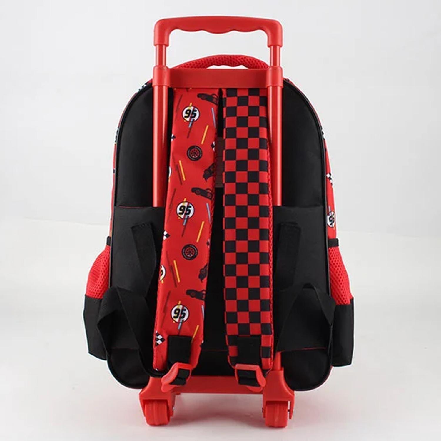 Mochila Escolar Niño Con Ruedas 3 Piezas Cars-3
