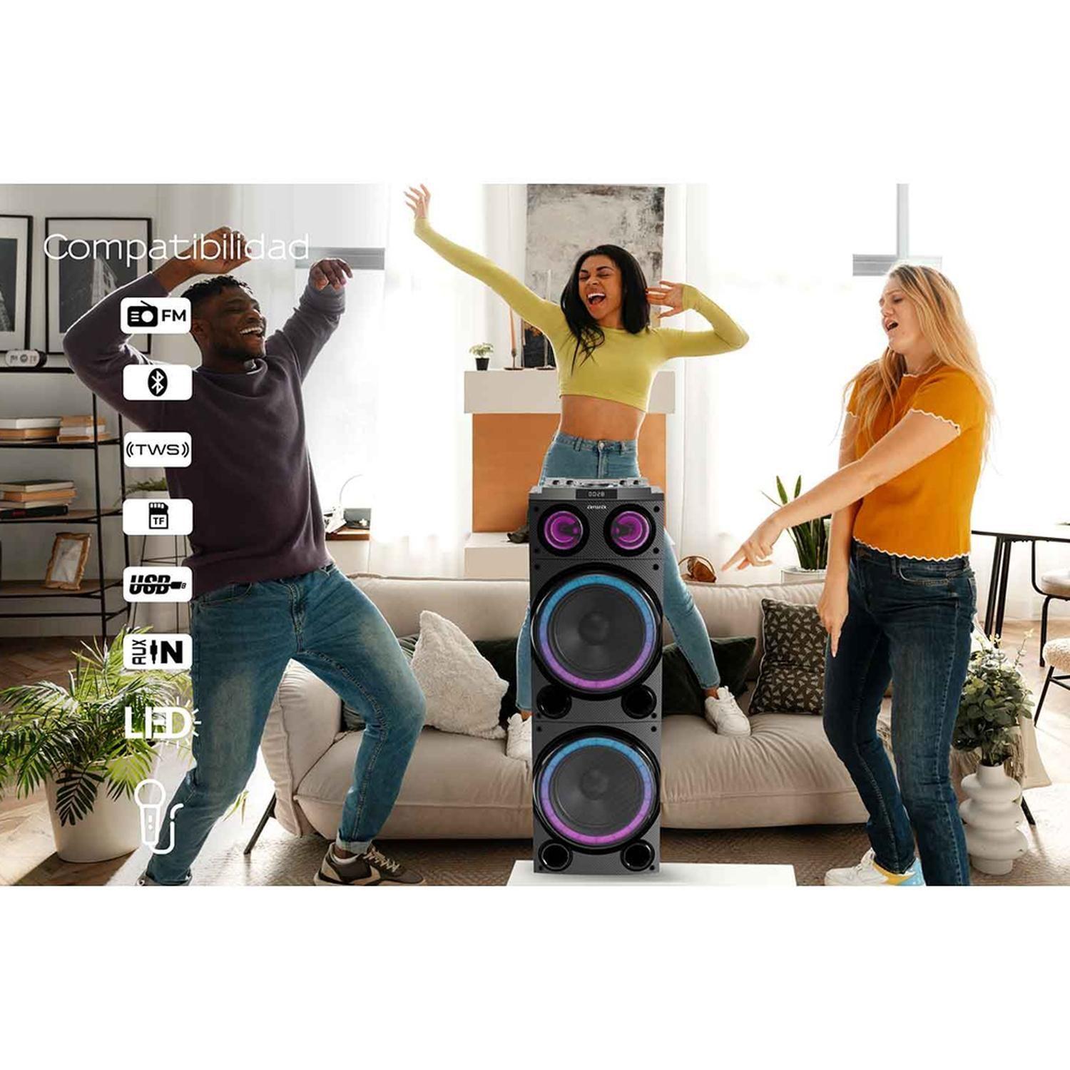 Parlante Karaoke Bluetooth Radio Fm Aiwa 50w X2 Aw-poc14-2