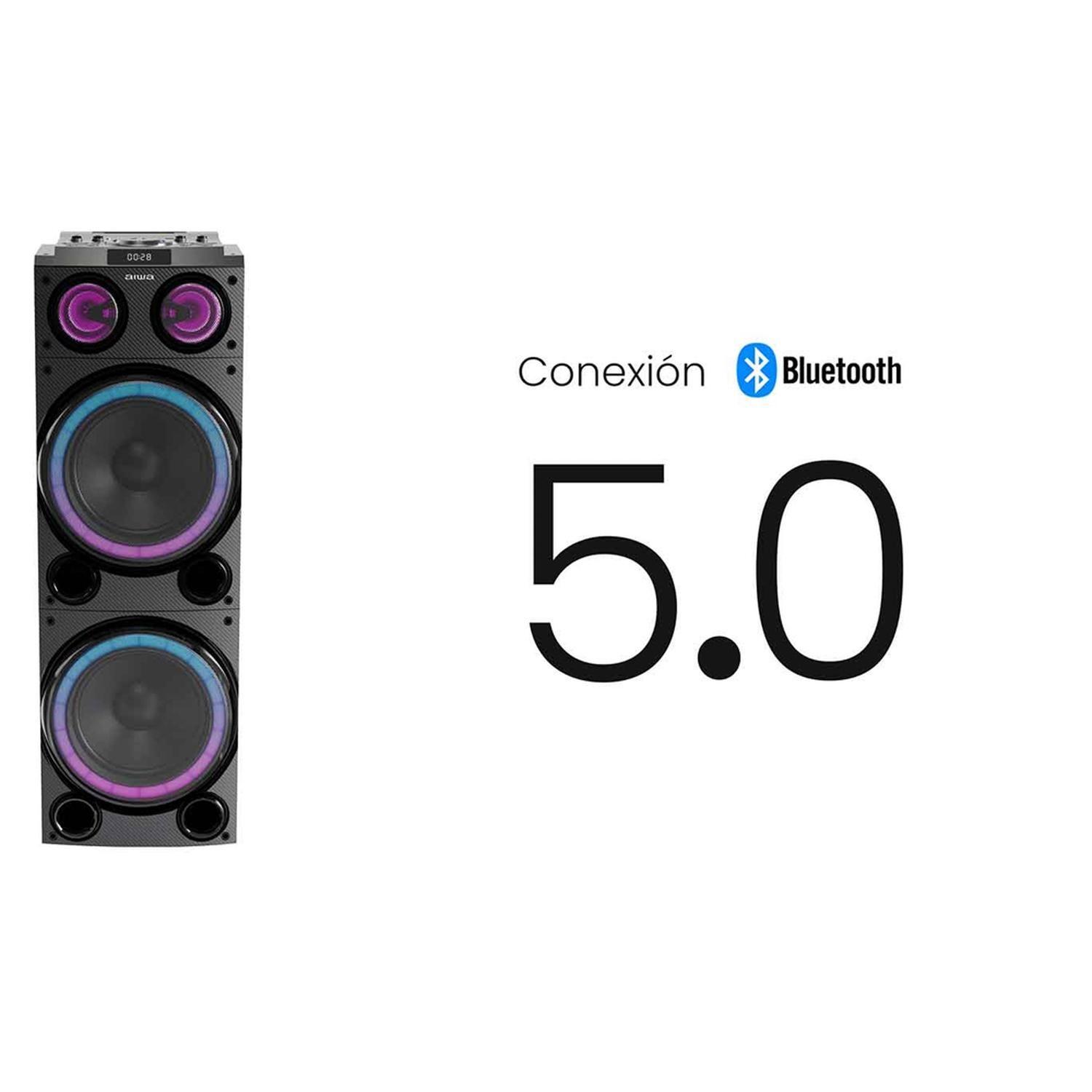 Parlante Karaoke Bluetooth Radio Fm Aiwa 50w X2 Aw-poc14-4