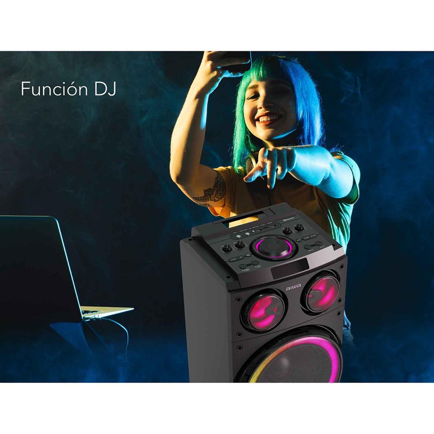Parlante Karaoke Bluetooth Radio Fm Aiwa 50w X2 Aw-poc14-7