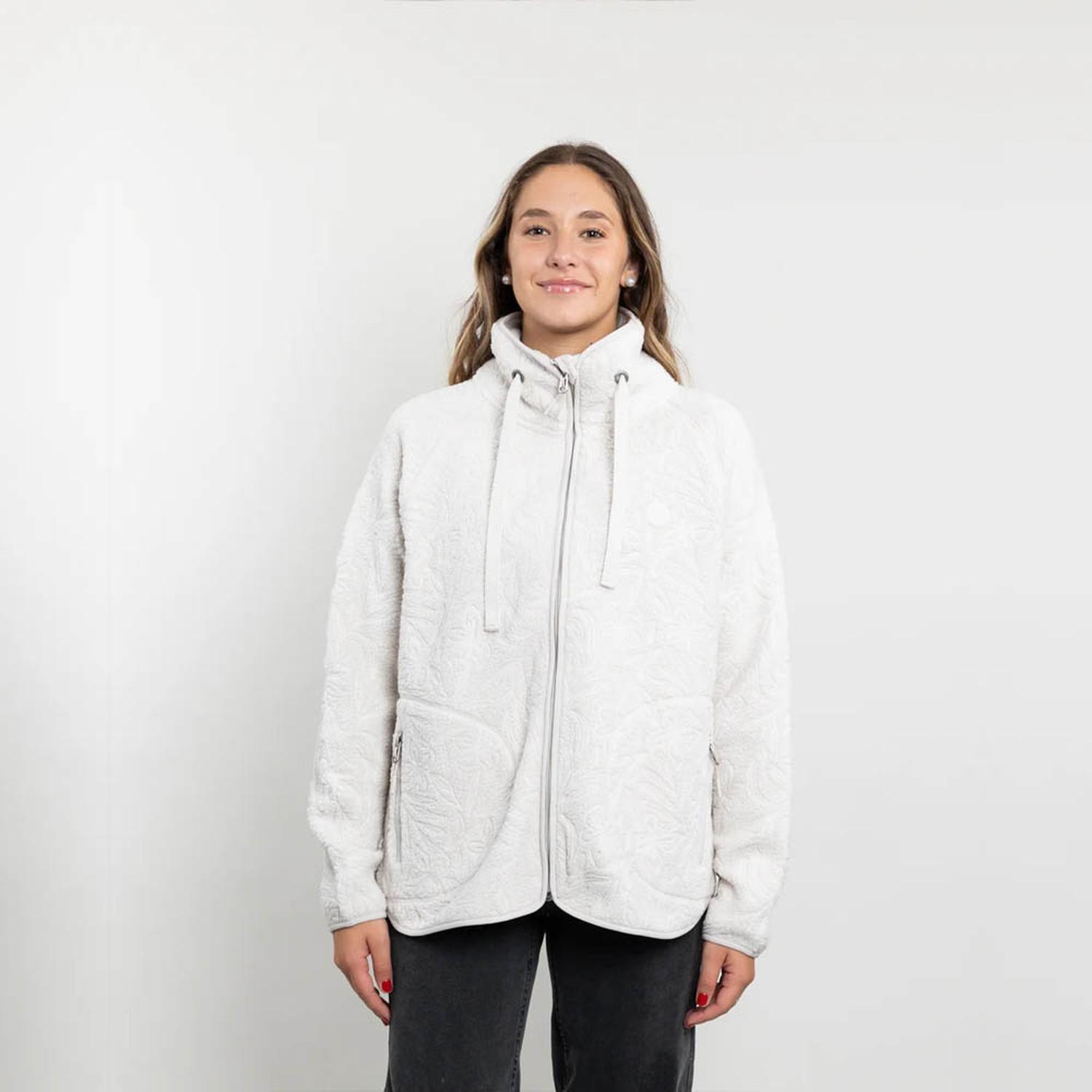 Polerón Polar Sherpa Textura Hot Print Crudo CW8787-3