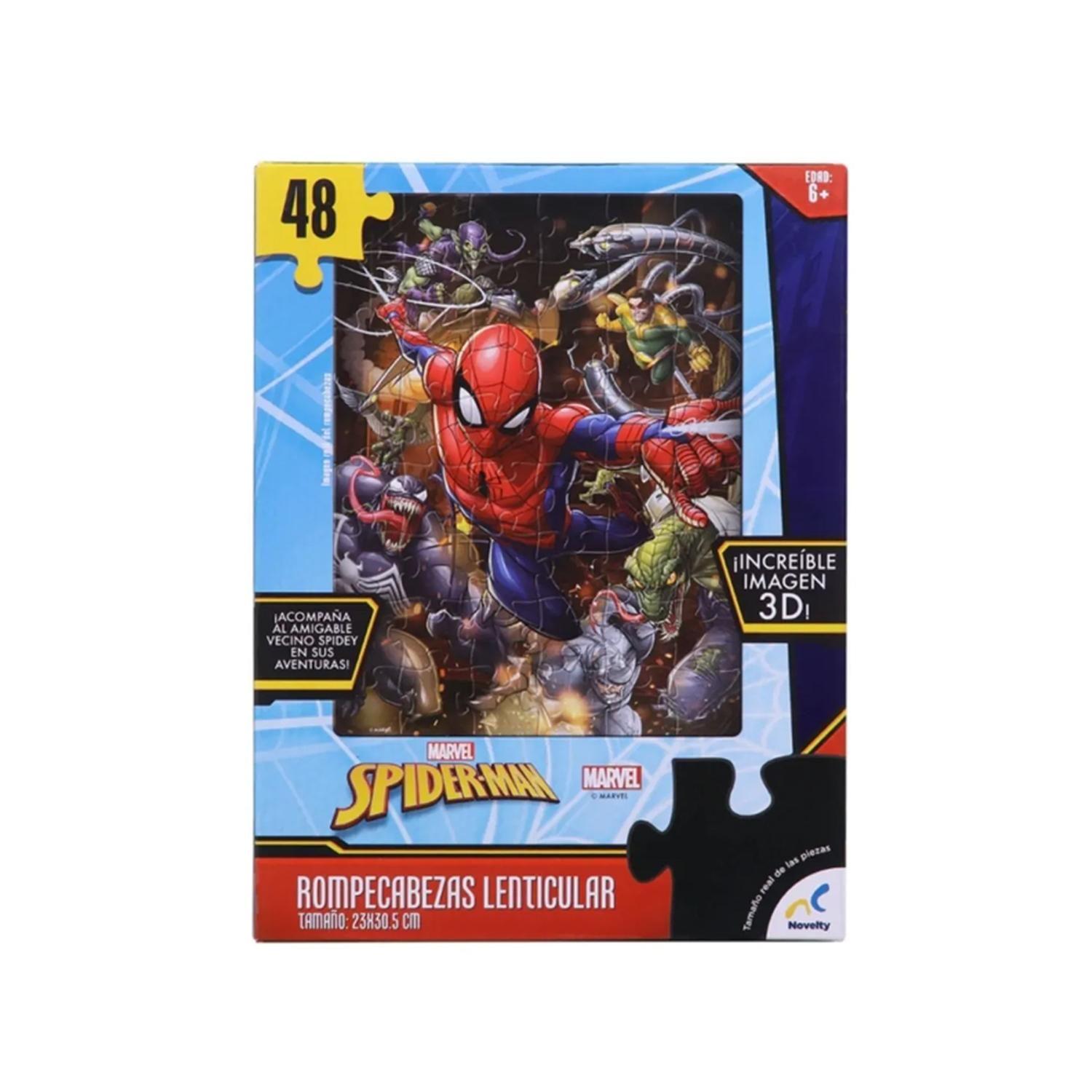 Rompecabezas Lenticular Spider Man 48 Piezas 3D Marvel-3