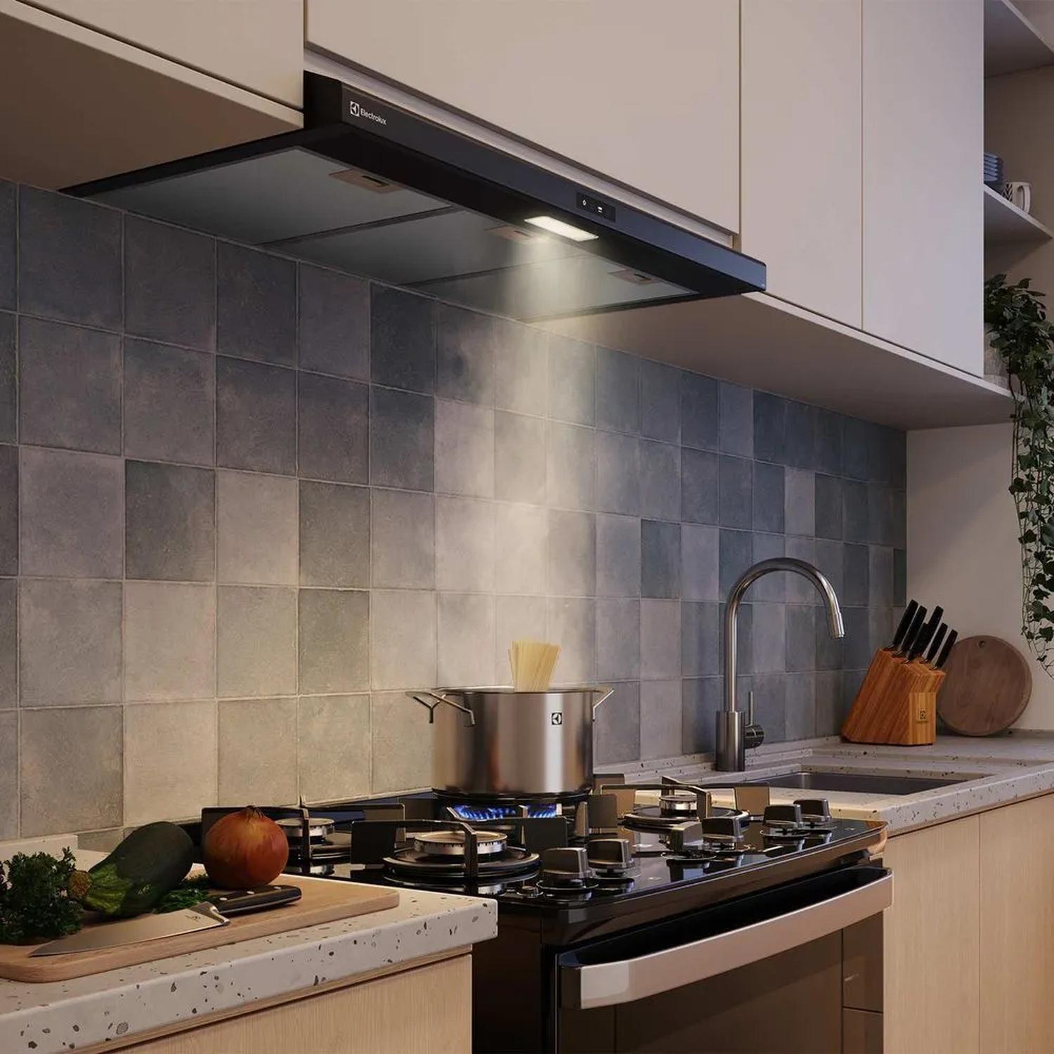 Campana de Cocina Extractora Electrolux 90cm Alto Poder de Succión y Touch Panel DE9TB Negra-5