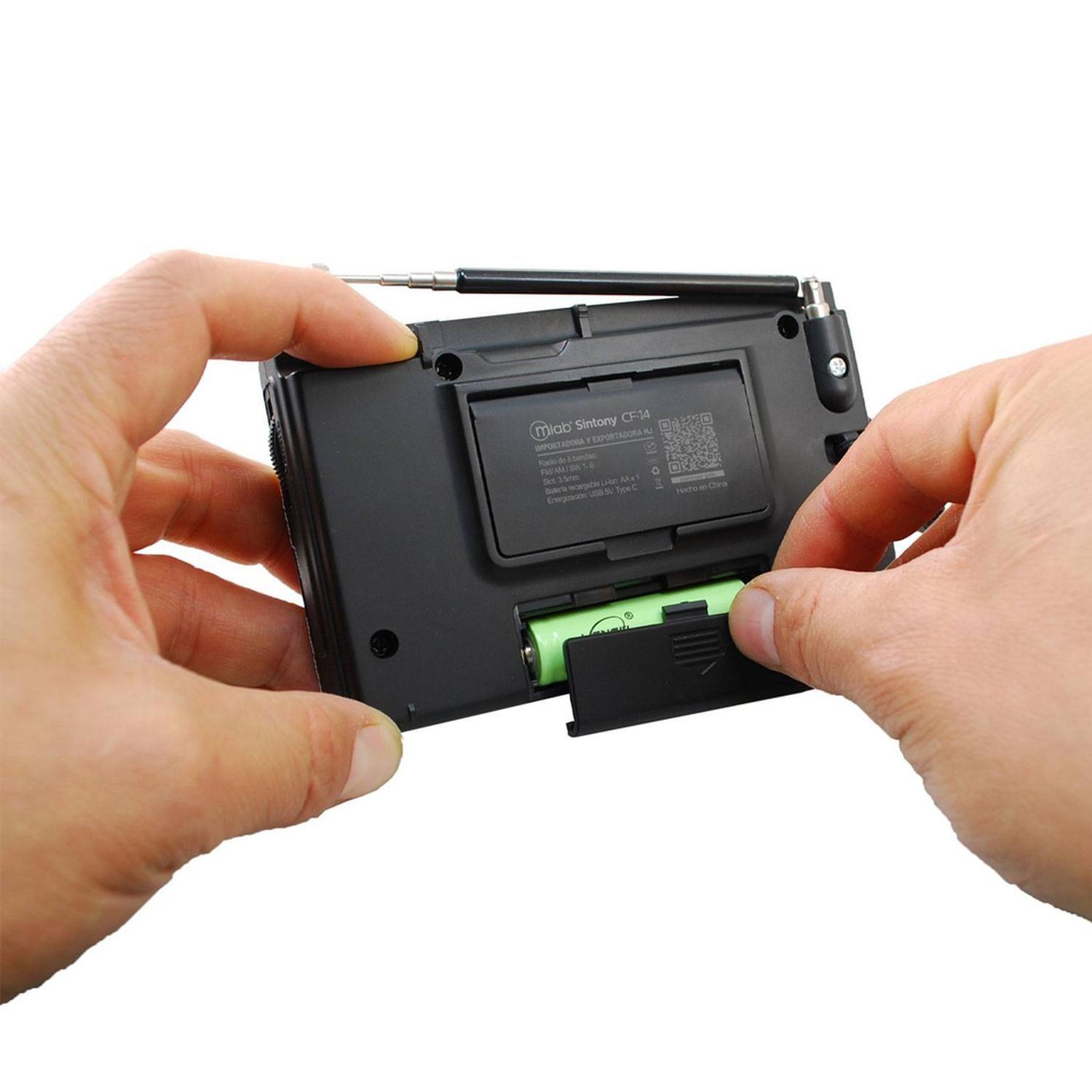 Radio FM Retro MLab Sintony CF-14 1980's Recargable Color Gris-3