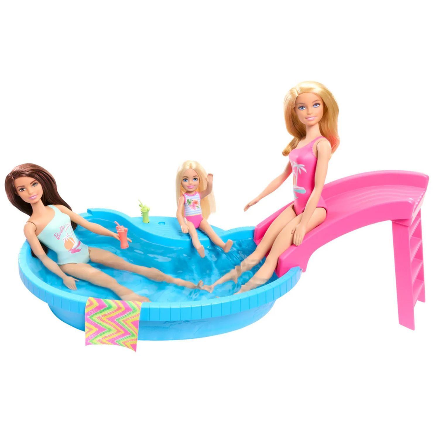 Barbie Set De Juego Alberca Glam Con Muñeca - HRJ74-3