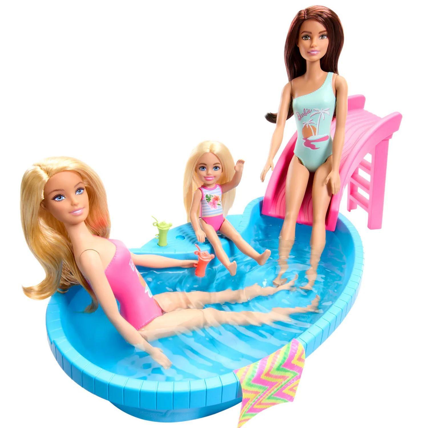 Barbie Set De Juego Alberca Glam Con Muñeca - HRJ74-4