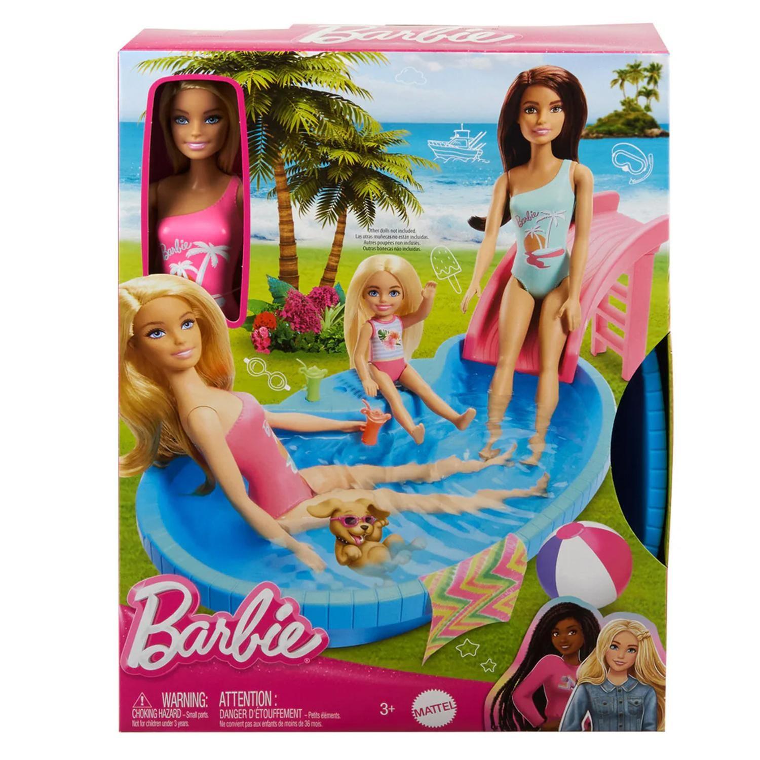 Barbie Set De Juego Alberca Glam Con Muñeca - HRJ74-5