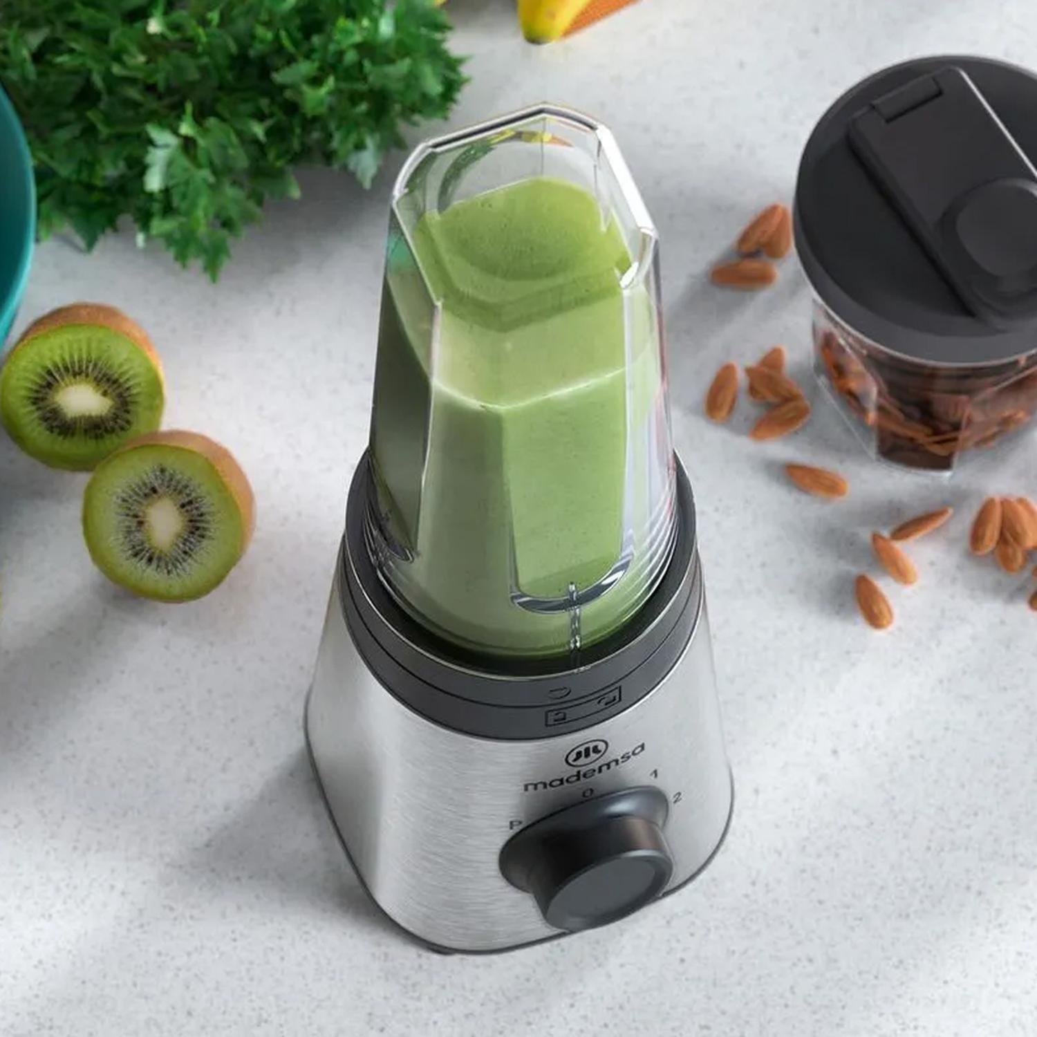 Licuadora Portátil Mademsa con 2 velocidades y botellas 300W MBL30 Acero Inoxidable-7