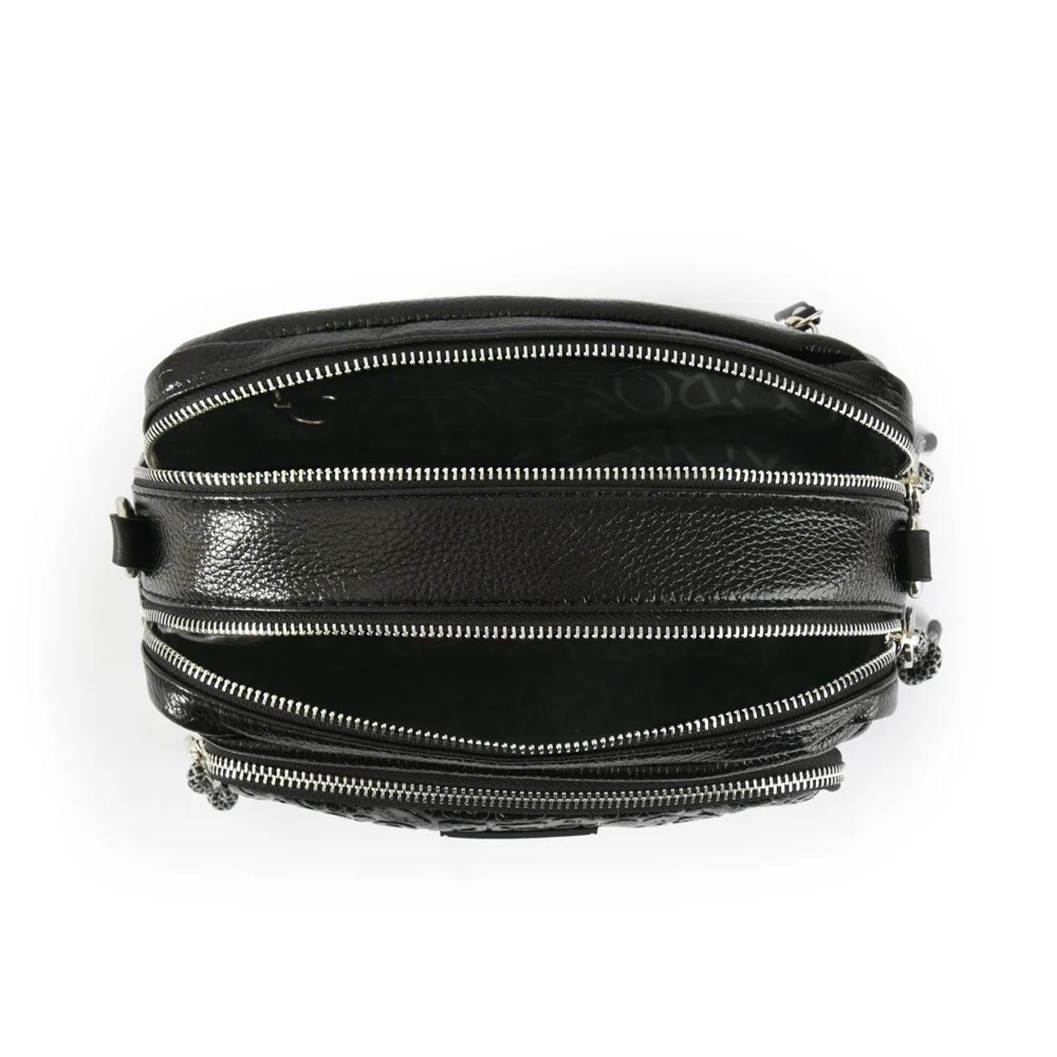 Cartera Bandolera Mediana Exotic Negro Amphora-3
