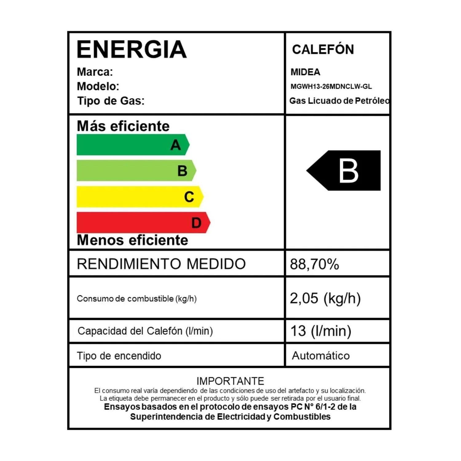 Calefont Midea 13 Litros Tiro Natural Gas Licuado-3