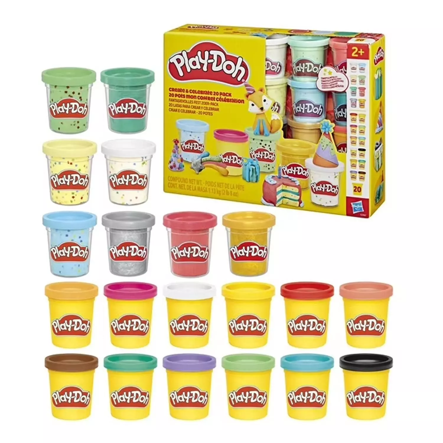 Play-doh 20 Latas Para Crear Y Celebrar Multicolor-2