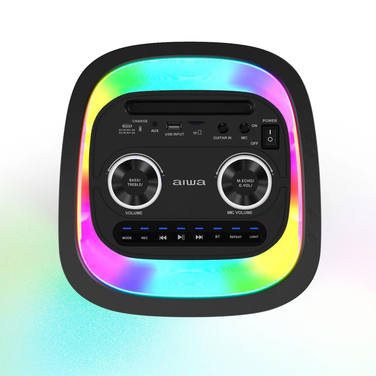 Parlante Bluetooth Portatil Aiwa Karaoke Tws Led Aw-poh4d-2