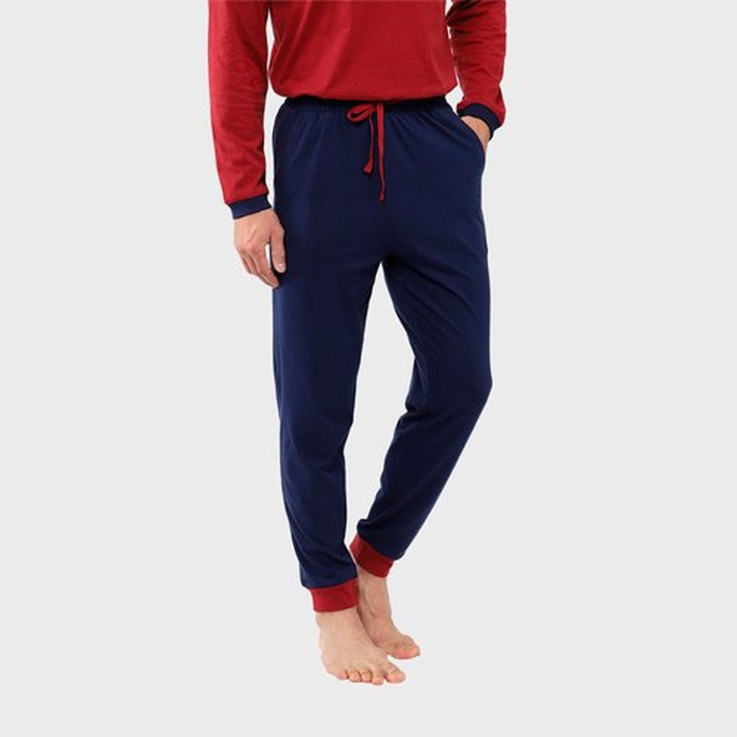 Pijama Largo Cuello Redondo Burdeo Arrow-0