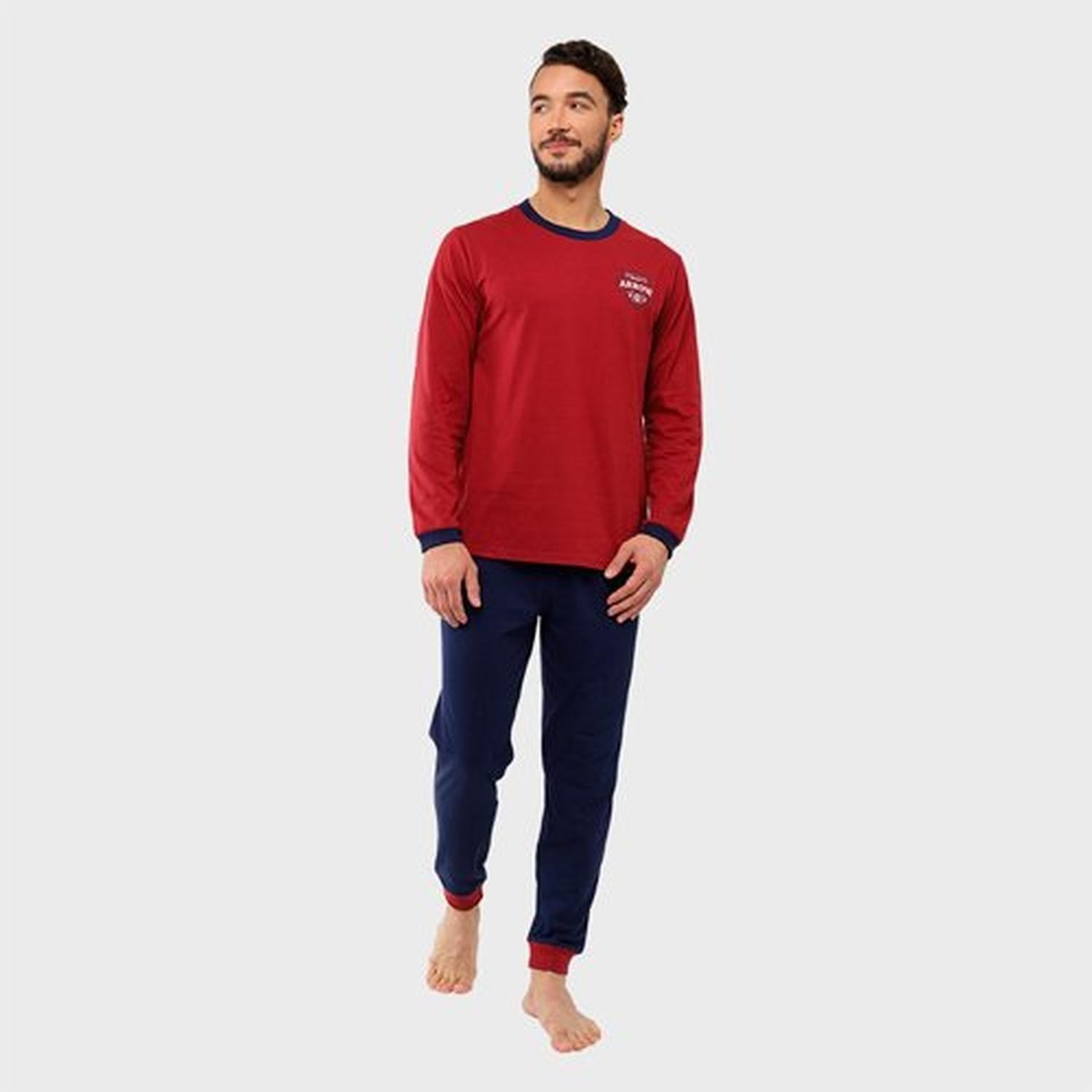 Pijama Largo Cuello Redondo Burdeo Arrow-3