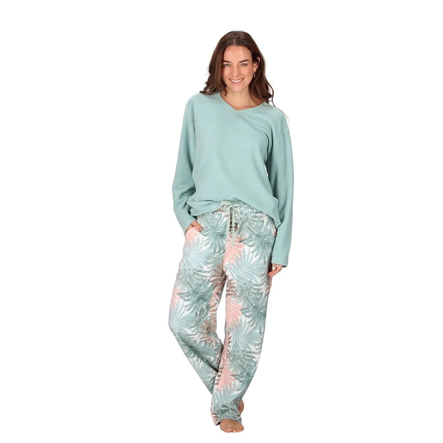 Pijama Polar Con Pantuflas 30926 Mujer Caffarena-4