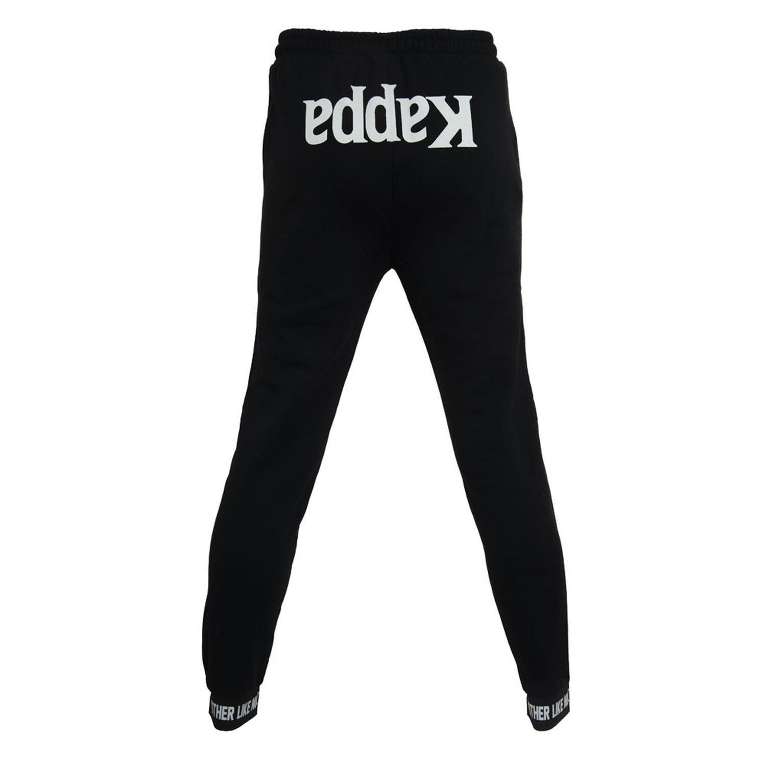 Pantalon Hombre Kappa Negro Logo Blanco-2