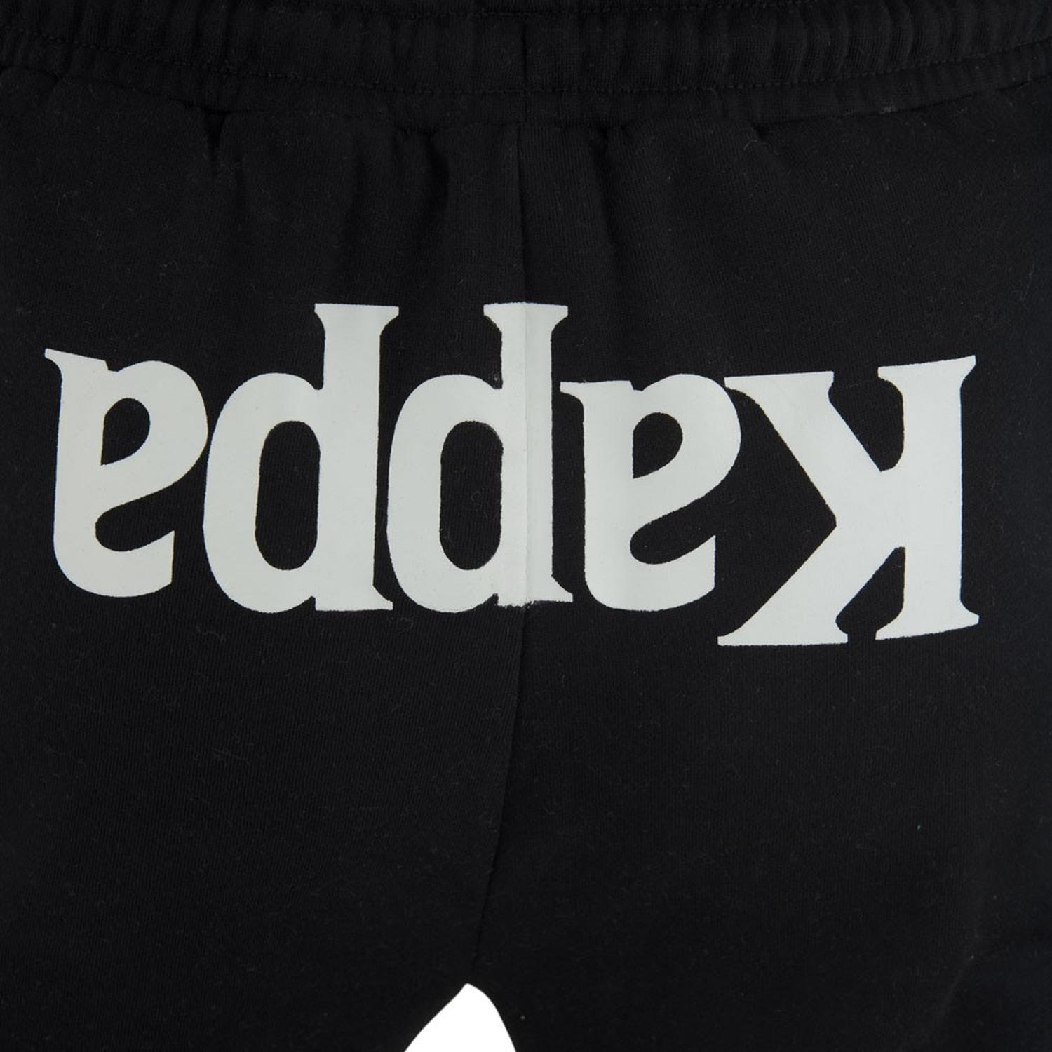 Pantalon Hombre Kappa Negro Logo Blanco-3