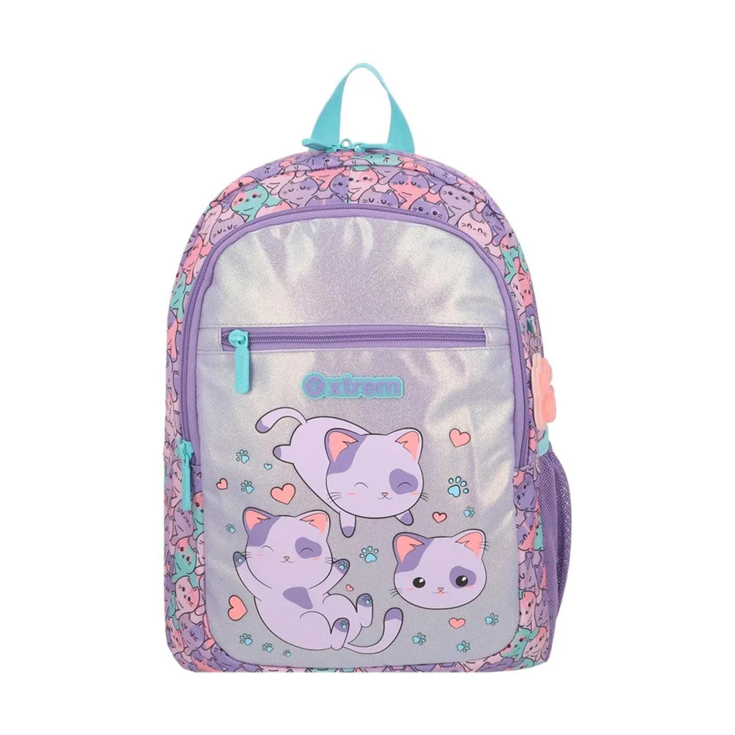 Mochila Escolar Logan Lila Gatos 159690A4451-0926 XTREM-0