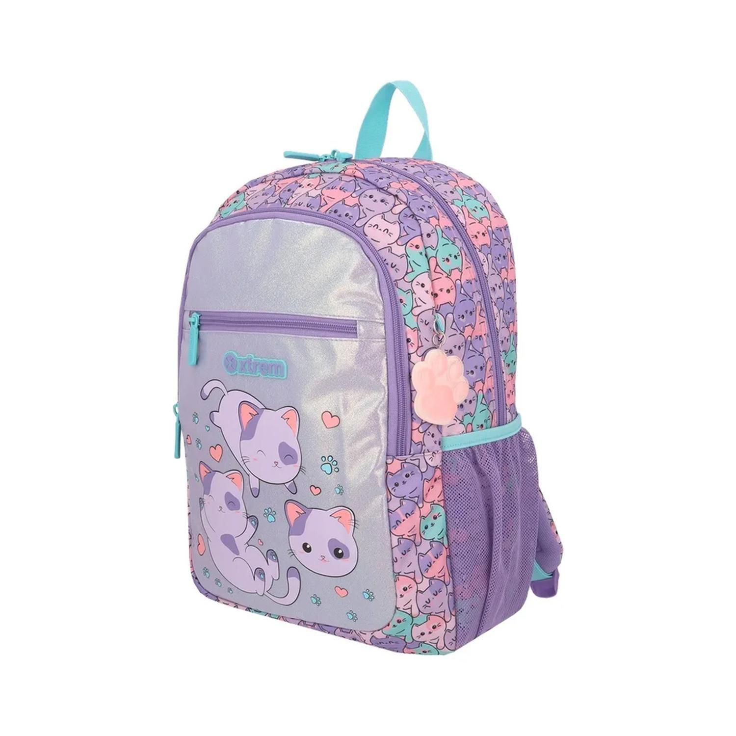 Mochila Escolar Logan Lila Gatos 159690A4451-0926 XTREM-1