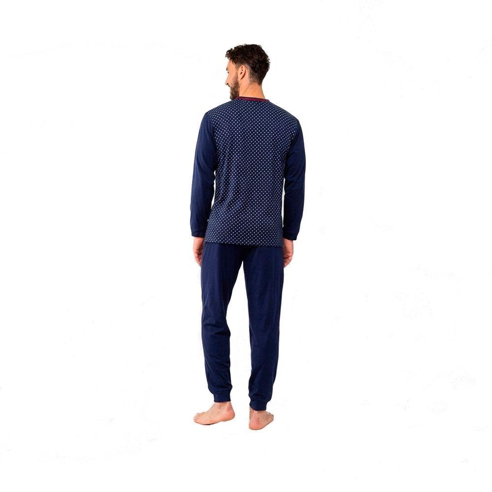 Pijama Largo Cuello Redondo Azul Arrow-1