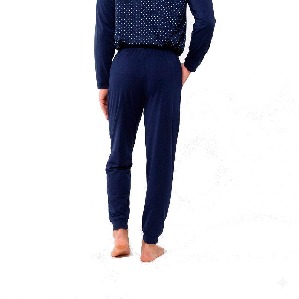 Pijama Largo Cuello Redondo Azul Arrow-3