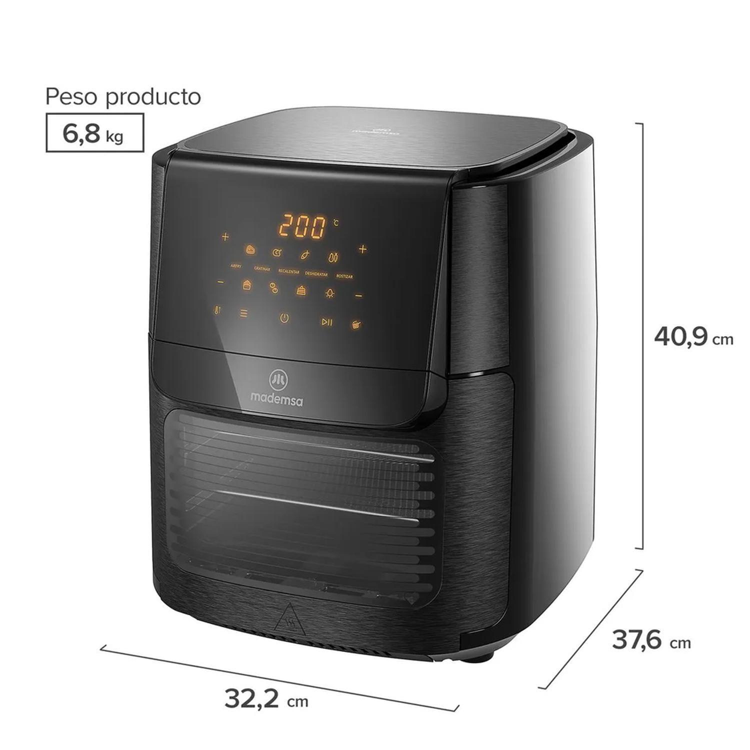 Freidora de Aire 5 en 1 Mademsa 12L con Panel Digital 1700W MAF90 Gris-3