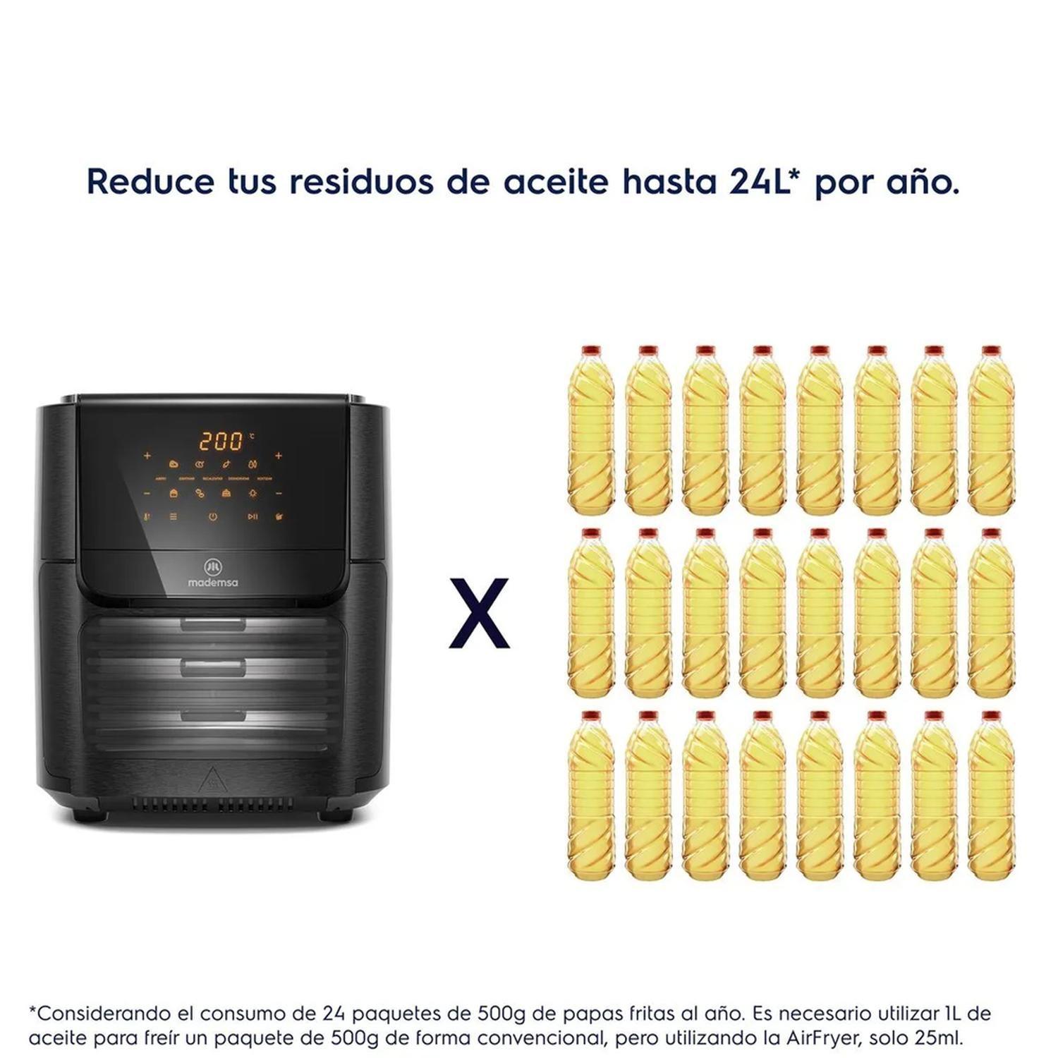 Freidora de Aire 5 en 1 Mademsa 12L con Panel Digital 1700W MAF90 Gris-7