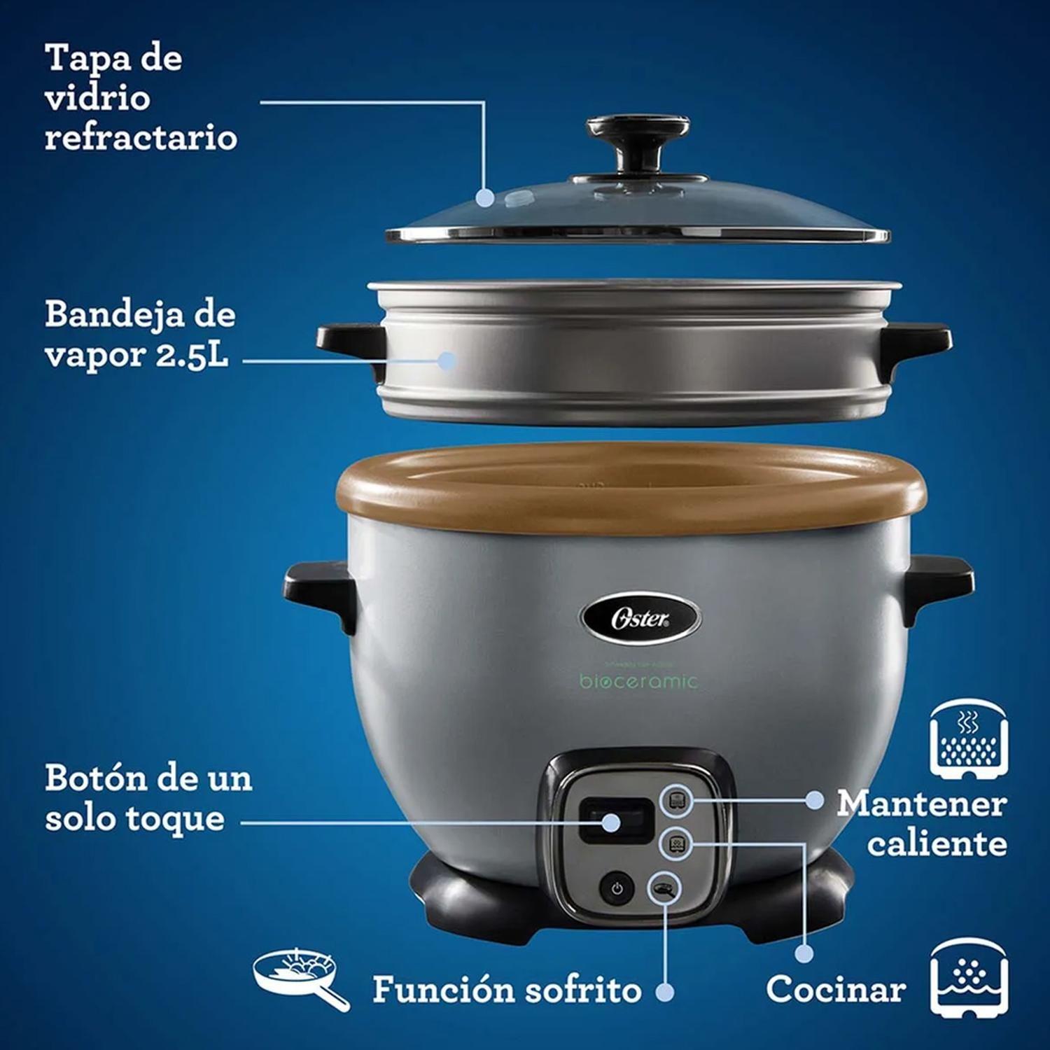 Arrocera multiusos Oster recubrimiento Bioceramic CKSTRC7129S-7