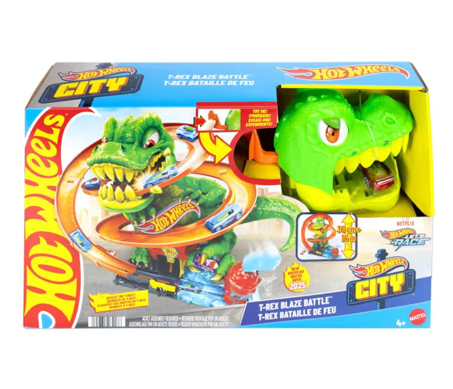 HotWheels City Pista de Juego T-Rex Escala 1:64-4