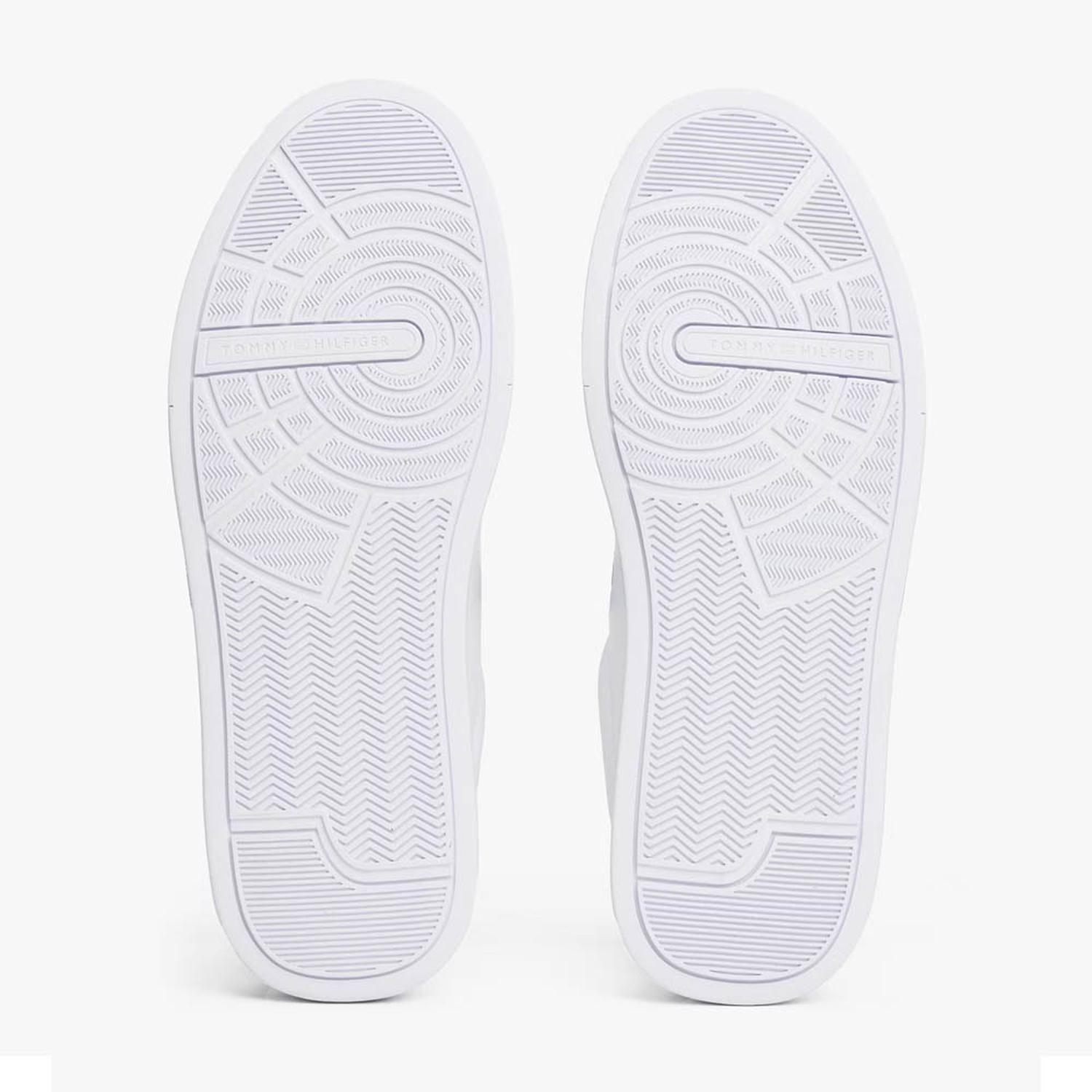 Zapatillas Tommy Hilfiger Th Court Leather Detail Essential Blanco/Cielo Desértico 53670LD-3