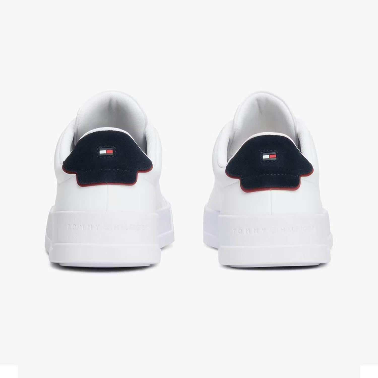 Zapatillas Tommy Hilfiger Th Court Leather Detail Essential Blanco/Cielo Desértico 53670LD-4